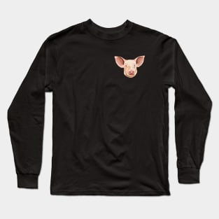 Pig Illustration Long Sleeve T-Shirt